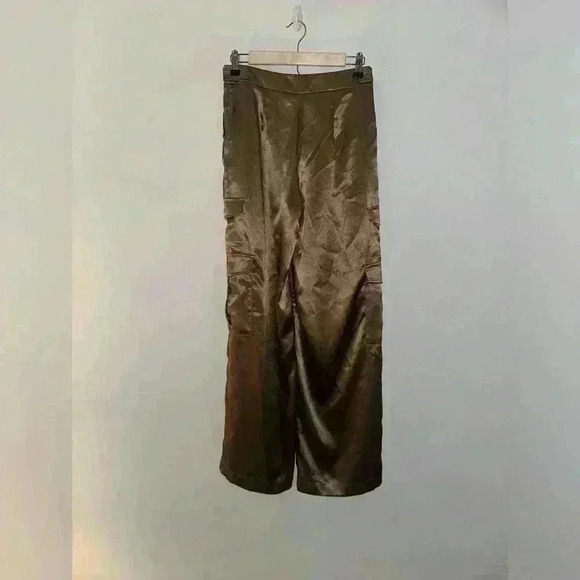 Women's High-Rise Satin Cargo Pants - A New Day Copper, Size 2 - Picture 3 of 5